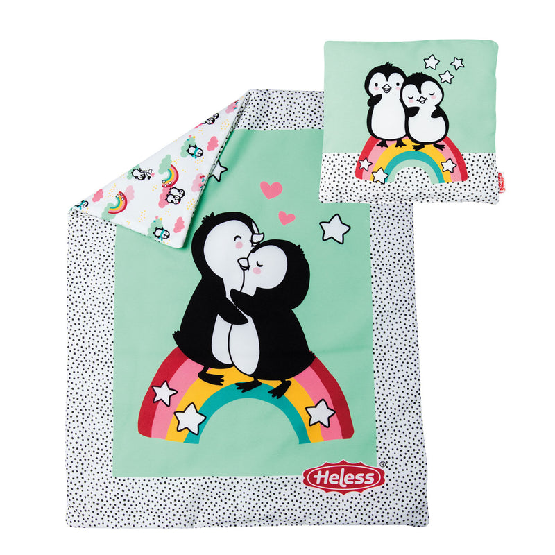 Load image into Gallery viewer, Heless poppendeken pinguin met kussen
