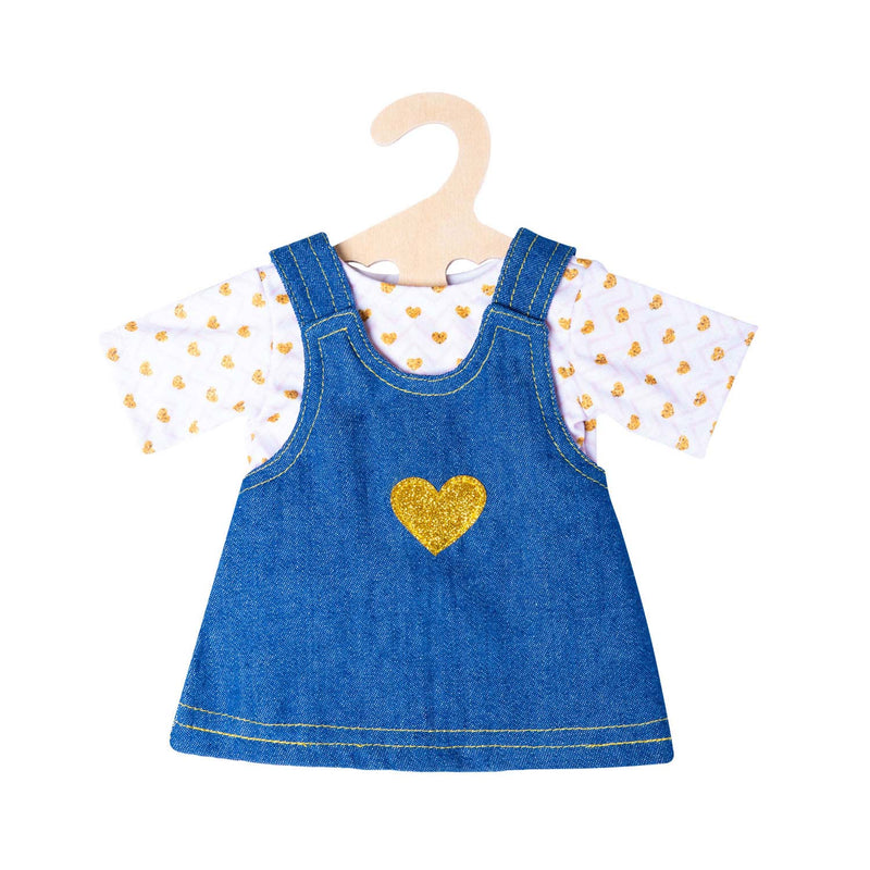 Load image into Gallery viewer, Heless poppenjurk met gouden t-shirt, 35-45 cm
