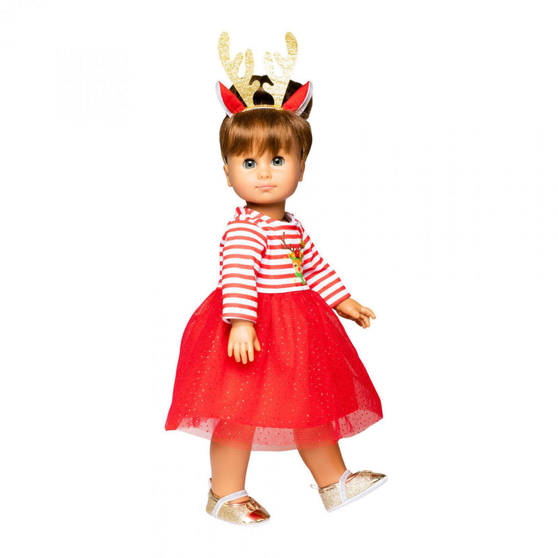 Load image into Gallery viewer, Heless kerstjurk met haarband rendier, maat 28-35 cm
