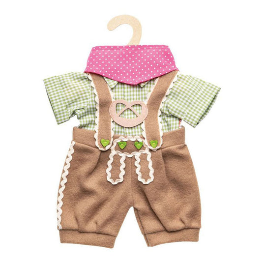 Heless poppenkleding lederhosen met overhemd en sjaal,35-45 cm