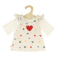 Heless poppen ribfluwelen jurk hartjesconfetti, 28-35 cm