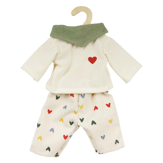 Heless poppen ribfluwelen broek hartjesconfetti, 35-45 cm