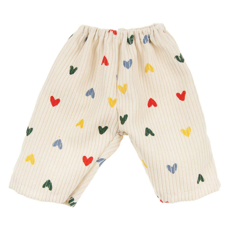 Load image into Gallery viewer, Heless poppen ribfluwelen broek hartjesconfetti, 35-45 cm
