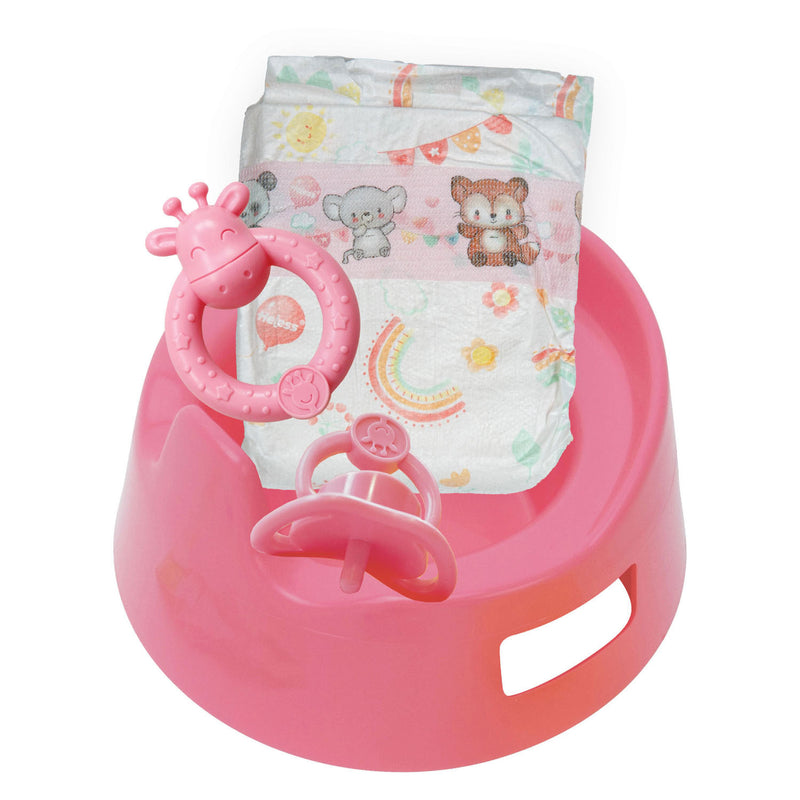 Load image into Gallery viewer, Heless poppenpotje met accessoires roze - 15cm
