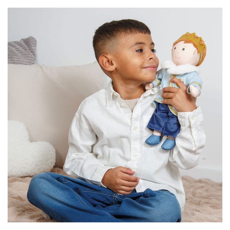 Load image into Gallery viewer, Heless poppenoutfit winterprins luka met kroon en kraag - maat 28-35 cm
