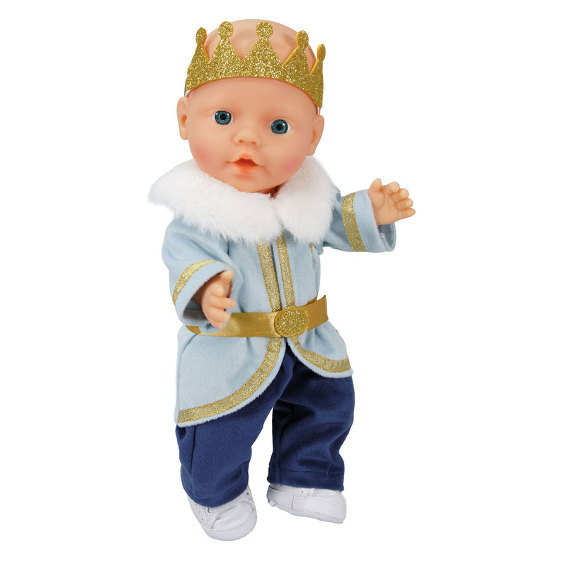 Load image into Gallery viewer, Heless poppenoutfit winterprins luka met kroon en kraag - maat 35-45 cm
