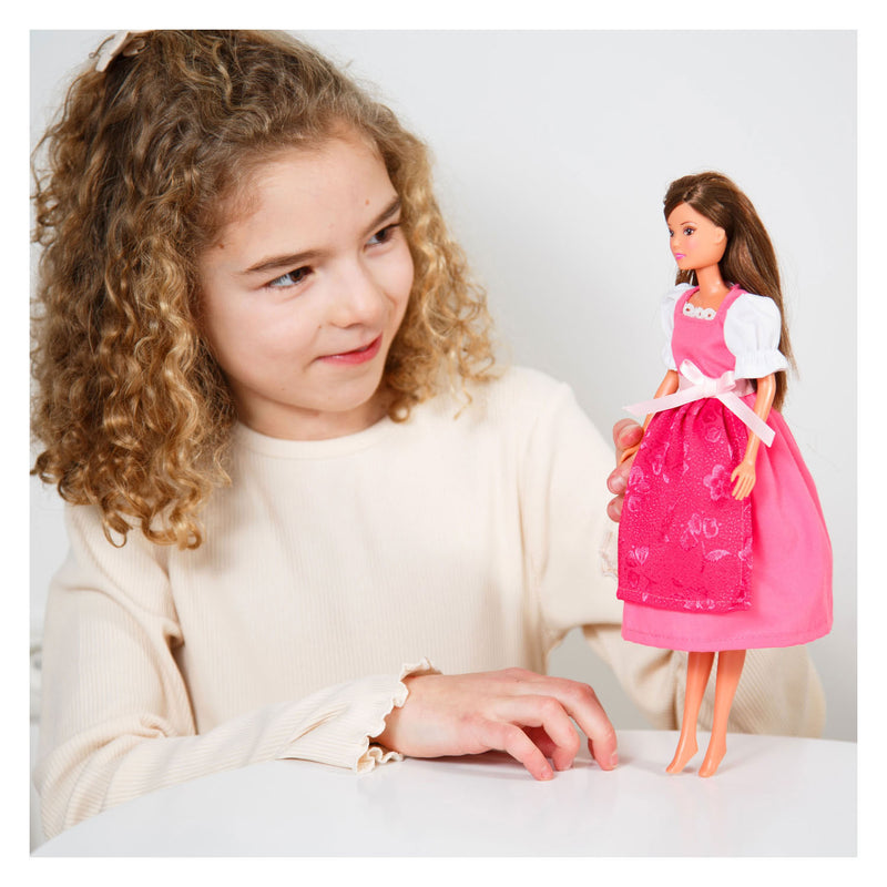 Load image into Gallery viewer, Heless traditionele dirndl-jurk voor modepoppen pinky - 29cm
