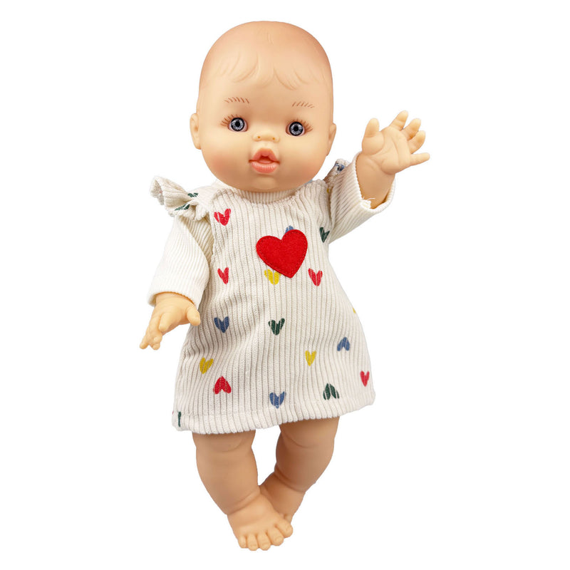 Load image into Gallery viewer, Heless meisjes babypop met corduroy jurk - 34cm
