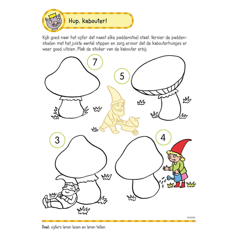 Load image into Gallery viewer, Deltas oefenboek met stickers - eerste telspelletjes (5-6 jaar)
