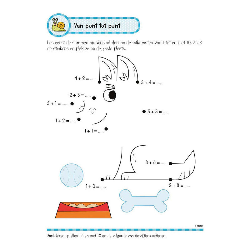 Load image into Gallery viewer, Deltas oefenboek met stickers- leuke reken
