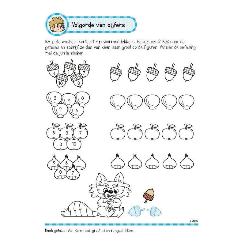 Load image into Gallery viewer, Deltas oefenboek met stickers- leuke reken
