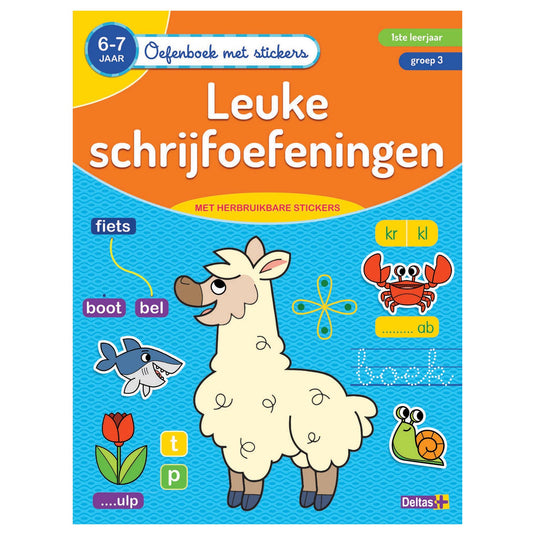 Deltas oefenboek met stickers - leuke schrijfoefeningen (6-7 jaar)