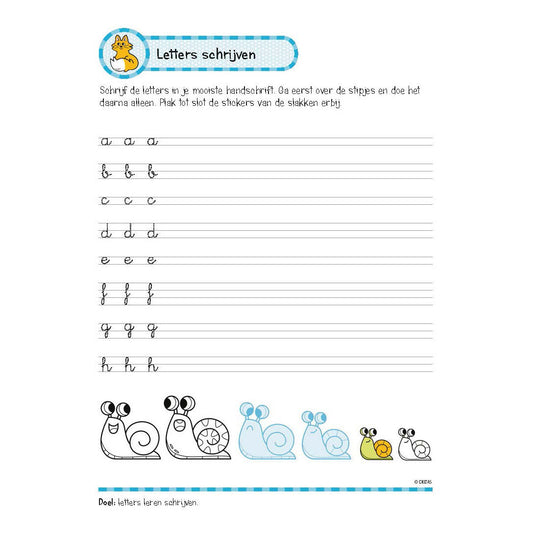 Deltas oefenboek met stickers - leuke schrijfoefeningen (6-7 jaar)