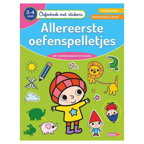 Deltas oefenboek met stickers - allereerste oefenspelletjes (3-4jr)