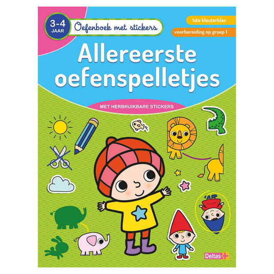 Deltas oefenboek met stickers - allereerste oefenspelletjes (3-4jr)