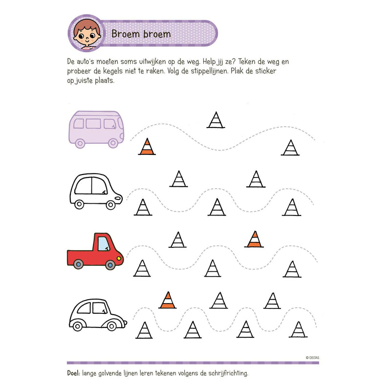 Load image into Gallery viewer, Deltas oefenpret met stickers groep 1- schrijven, lezen, tellen (4-5 jaar)
