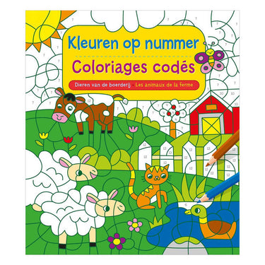 Deltas dieren van de boerderij - kleuren op nummer
