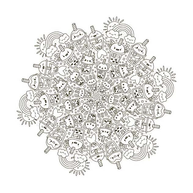Load image into Gallery viewer, Deltas kawaii mandala kleurpret
