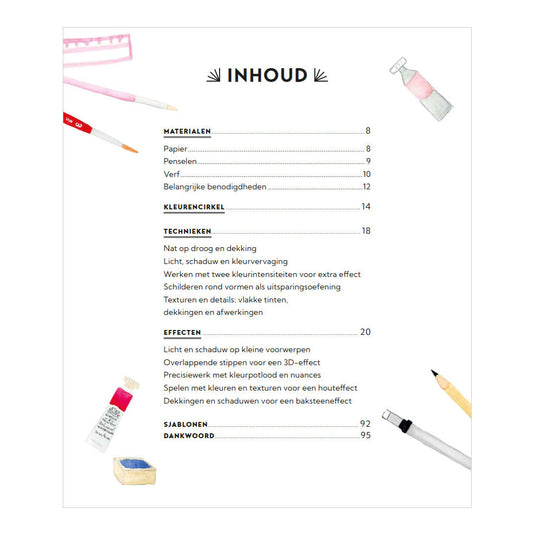 Deltas cozy shops schilderen in aquarel