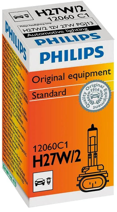 Philips hauptlampe halogen lamp h27 w2 12v 27 watt