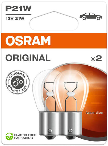 Osram kogellamp bl.brakel.12v 21w 2st.sb sockel ba 15s