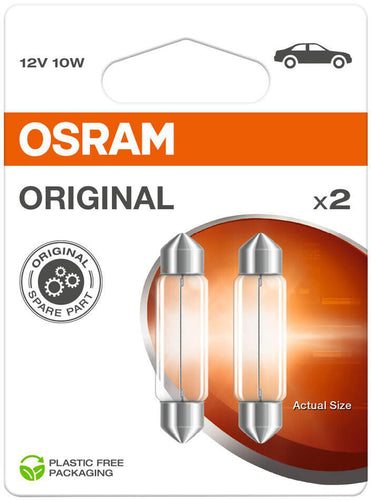 Osram slingerlamp soff.lamp 12v 10w 2st.sb base sv 8.5-8