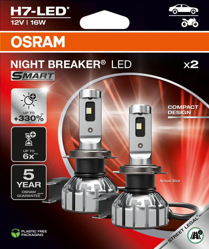 Osram hoofdlamp night breaker led van lamp h7 led 12 v 16w night breaker smart