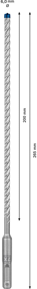 Bosch expert sds plus-7x hamerboor 6 x 200 x 265 mm