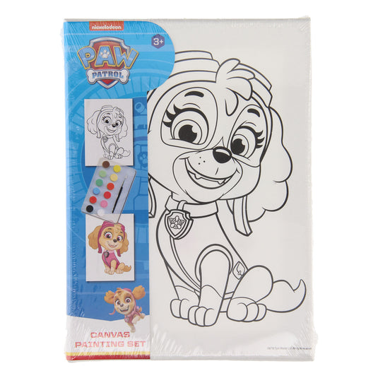 Canvas schilderset paw patrol incl. 12 verschillende kleuren waterverf + penseel 18x25cm