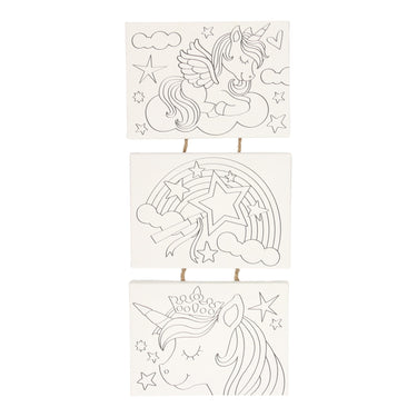 Wins holland canvas schilderset eenhoorn, set van 3 stuks.