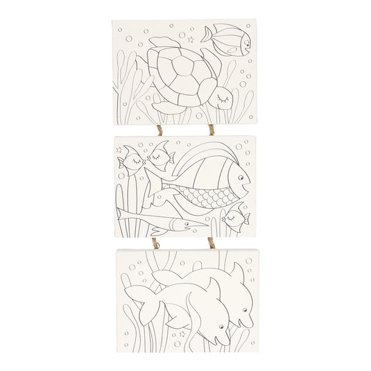 Wins holland canvas schilderset onderwaterwereld, set van 3 stuks