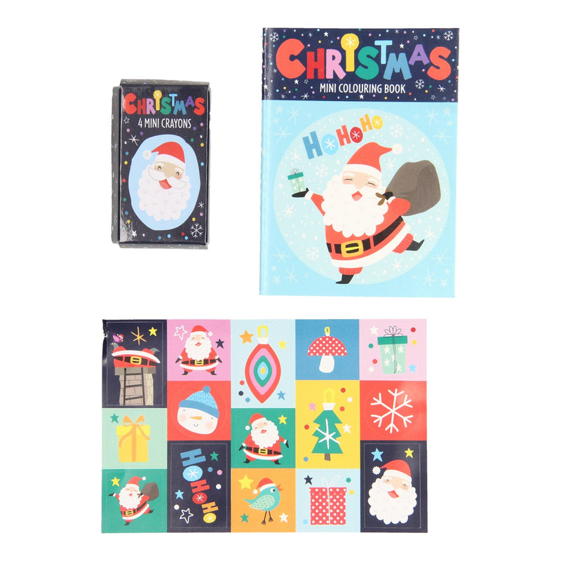 Load image into Gallery viewer, Wins holland traktatiesetje: kleurboekje, waskrijtjes stickervel - kerst
