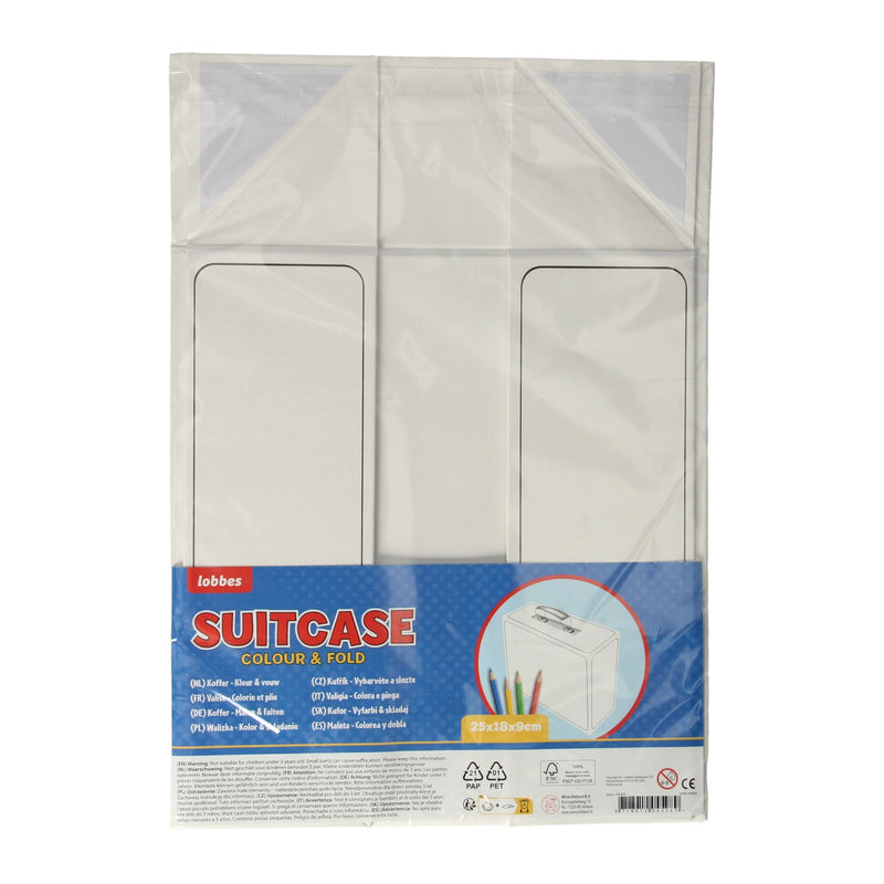 Load image into Gallery viewer, Wins holland koffertje knutselen blanco papier fsc handvat.
