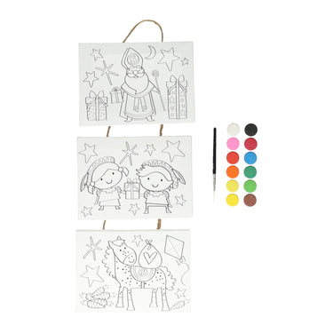 Wins holland canvas collage sinterklaas verfset, 3st.