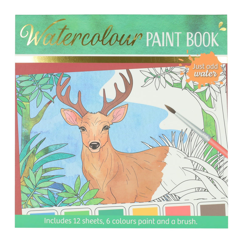 Load image into Gallery viewer, Wins holland waterverfkleurblok volwassenen - bosdieren - incl penseel en 6 kleuren waterverf
