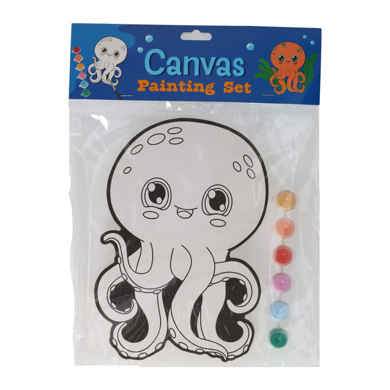 Load image into Gallery viewer, Wins holland canvas schilderen - octopus - incl penseel en 6 kleuren verf
