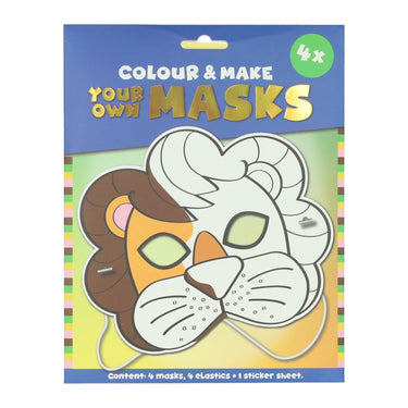 Wins holland kleur je eigen masker leeuw - 4 maskers