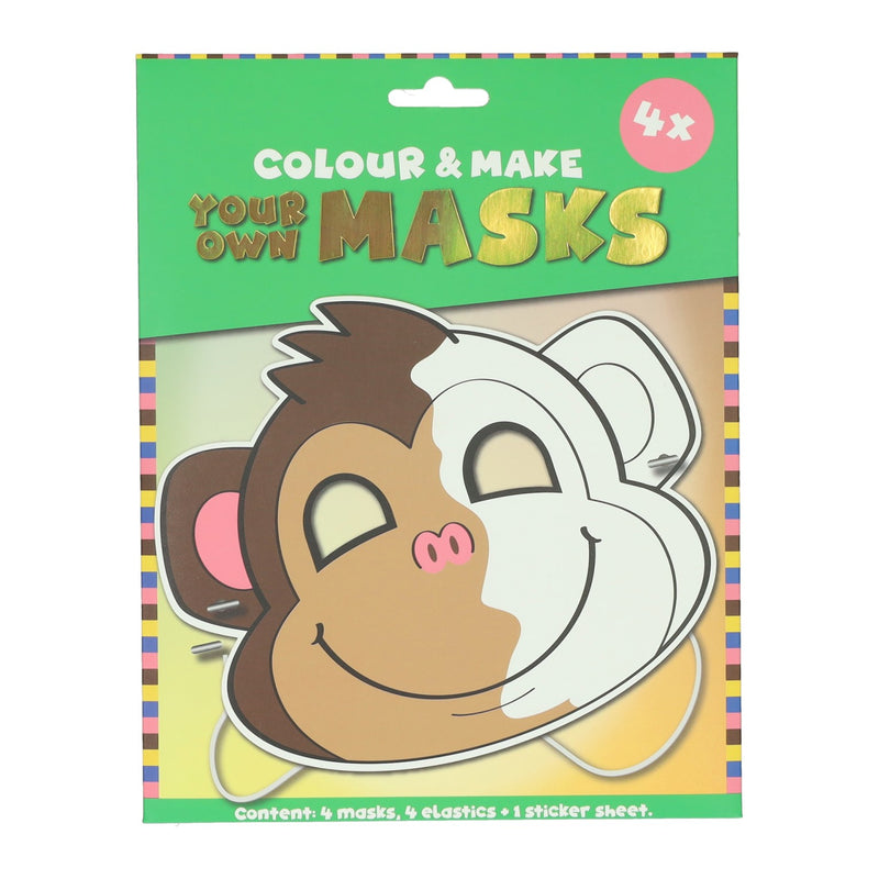 Afbeelding laden in galerijviewer, Wins holland kleur je eigen masker aapje - 4 maskers
