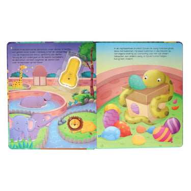 Wins holland kartonboek met zaklamp dierentuin - 3jr.