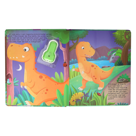 Wins holland kartonboek met zaklamp dinosaurus - 3jr.