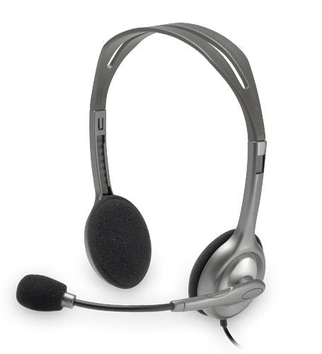 Load image into Gallery viewer, Logitech 981-000271 h110 stereo headset [3.5mm,. microphone, binaural, black]
