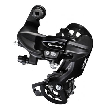 Tourney TY300 achterderailleur 6 7-speed met haak zwart