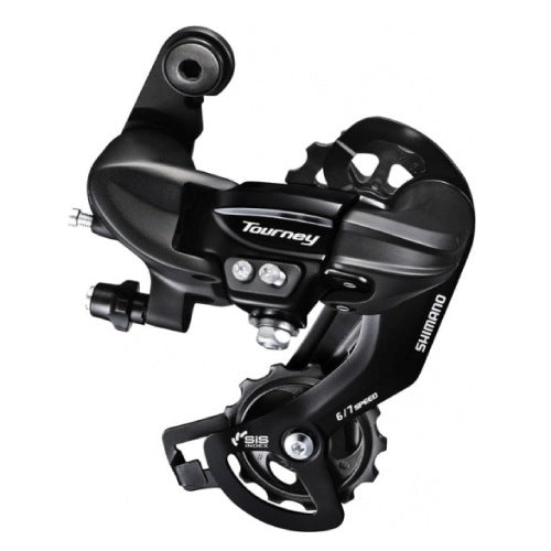 Tourney TY300 achterderailleur 6 7-speed met haak zwart