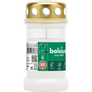 Bolsius herdenkingslicht crème met deksel | 4 stuks