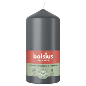 Bolsius stompkaars 120 58 stormy grey | 6 stuks