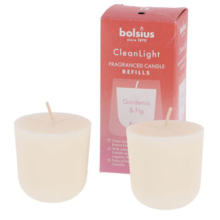 Bolsius navulling clean light pack 2 gardenia fig | 6 stuks