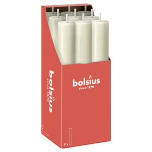 Bolsius rustiek tafelkaars xl soft pearl | 9 stuks