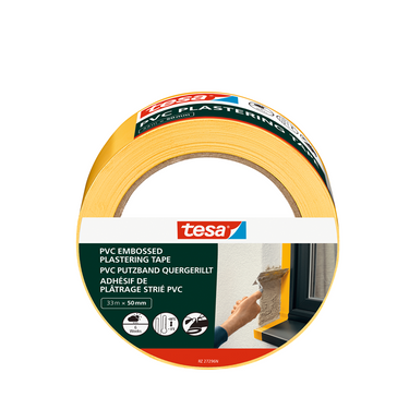 Tesa 1067559 - afplaktape, pvc geel reliëf 33 meter 50 mm | 3 stuks