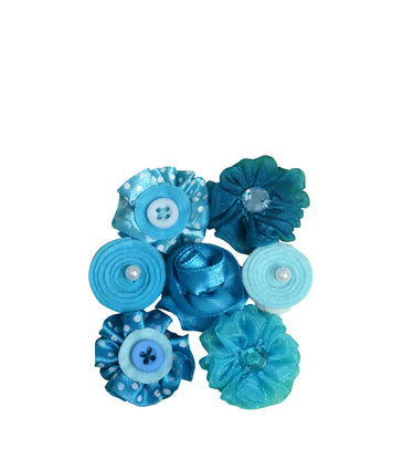 Petaloo • mini fabric flowers blues
