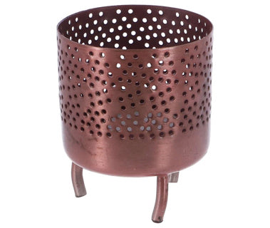 No brand theelichthouder luca l koper metaal 8x8x10cm | 12 stuks